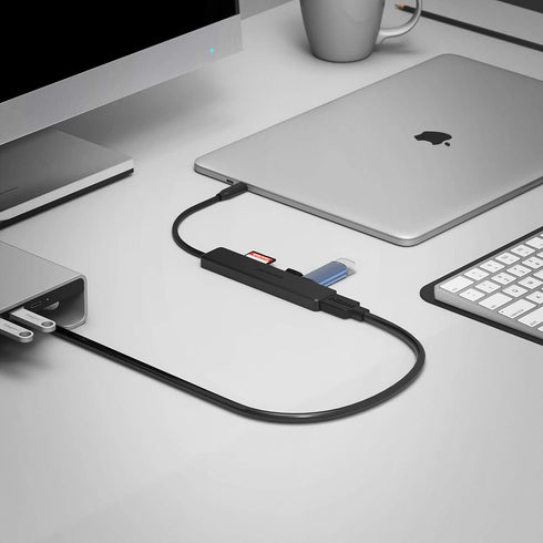 SABRENT Multi-Port USB Type-C Hub with 4K HDMI, Power Delivery 60 Watts, USB 3.0, USB 2.0, SD/microSD Card Reader