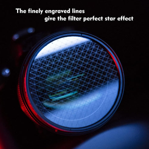 Walking Way 58MM Variable Twinkle Effect Star Filter, 4 Points Star Filter - Slim Sparkling Effect Lens Filter