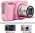 BOVKE Silicone Camera Case for Canon PowerShot SX740/ SX730 Digital Camera, SX740 Camera Soft Case Cover Rubber Camera Sleeve with Removable Lens Cover, Pink