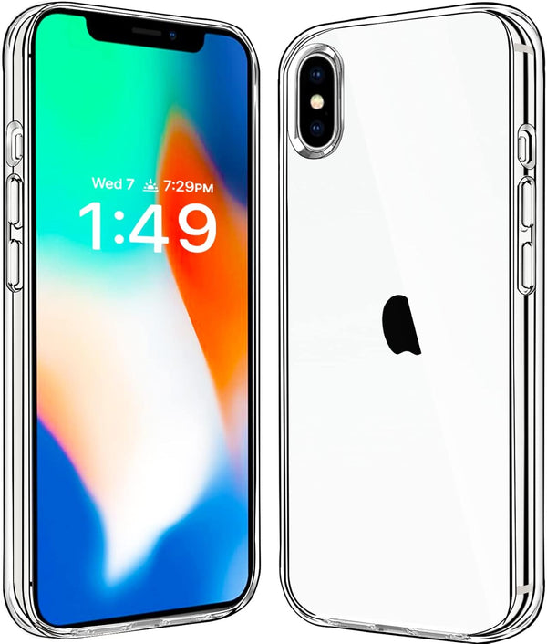 JJGoo Clear Case for iPhone X/Xs, Transparent Shockproof Slim Anti-Scratch Hard PC Back Cover