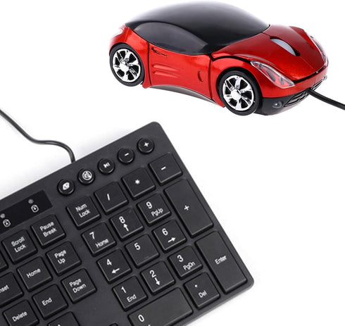 PCTC Cool Sport Car Shape USB Wired Optical Mouse for Laptop or Office Desktop, Ergonomic, 1000DPI, 2 Headlights, 3