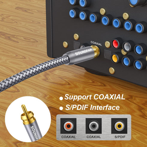 RCA Extension Cable Digital Coaxial Audio Cable Gold-Plated RCA Cables Male to Female Subwoofer Cable for Home Theater