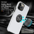 PELEPUES Shockproof Case for iPhone 13 Pro 6.1'', Military Grade Cover with Embedded Finger Ring & Metal Stand (Silver)