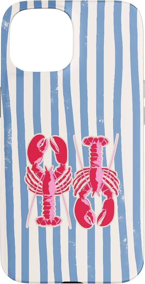 Cute Lobster European Summer Coastal Granddaughter Lobster Fisherman Aesthetic La Dolce Vita Amalfi Coast Case for iPhone 15