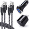 Car Charger for Samsung Galaxy S24 S23 S22 A21 A20 A51 A50 A70 A71 A01 A10e A53, Fast Charging Cable