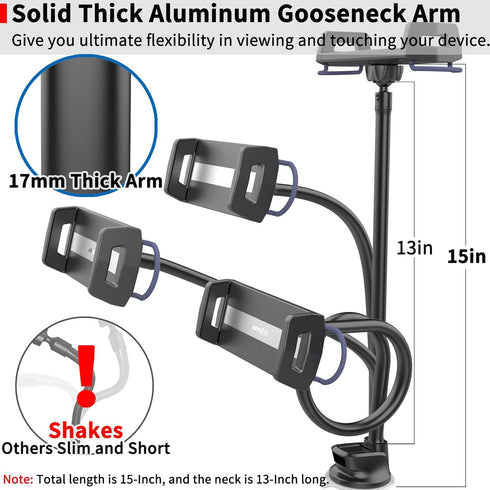 APPS2Car 7-13 Inch Upgraded Tablet Car Mount for iPad Truck Holder Long Arm Extension Strong Suction Cup Windshield