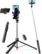 qirita 70" Extendable Selfie Stick Tripod, Automatic Phone Tripod with Magnetic Remote &