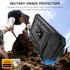 Goton iPhone 15 Case with Screen Protector - Heavy Duty Shockproof Bumper, Slide Camera Cover & Ring Stand, Black