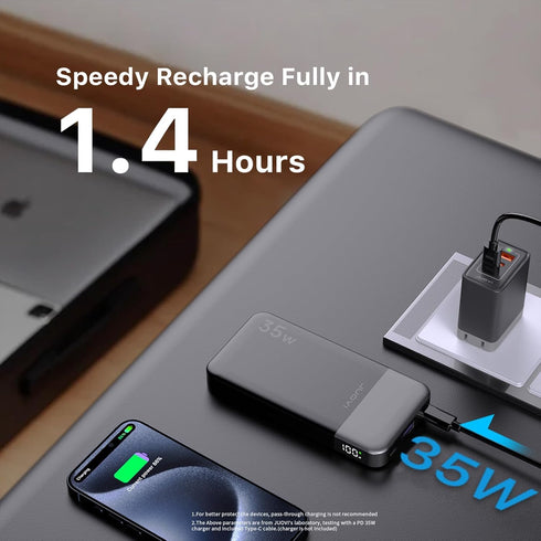 J2601 Portable Power Bank - 35W Fast Charging with PD 3.0 + QC 3.0 Technology, 10000mAh Battery Pack