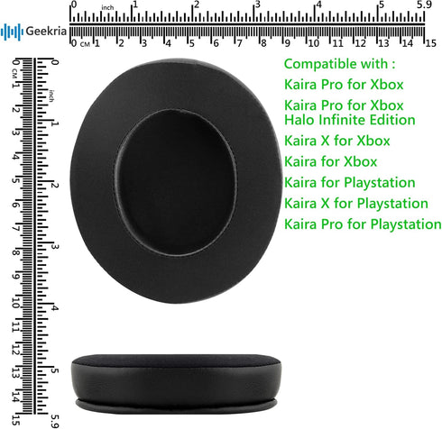Geekria Sport Cooling Gel Replacement Ear Pads for Razer Kaira Pro, Kaira Pro Halo Infinite Edition, Kaira X,