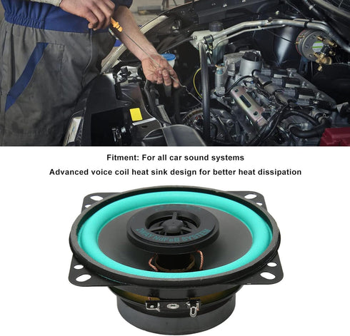 Car Speakers, 100W 4 Inch Loudspeaker, Wear Resistant High Fidelity Coaxial Loudspeaker for Car Sound Systems