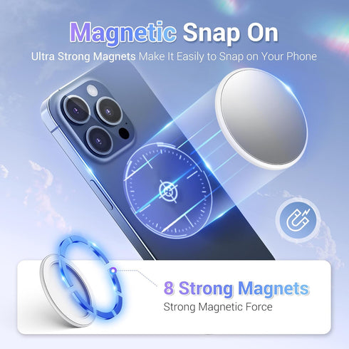 2.2" 17 16 15 14 13 Magnetic Selfie Mirror for Back Camera,Slim Phone Convex Mirror for Magsafe Compatible with iPhone
