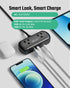 2Ft Extension Cord, SUPERDANNY Mini Surge Protector with 2 Wide-Spaced Outlets, USB Power Strip
