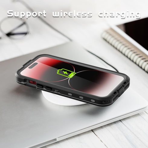 IP68 Waterproof Case for iPhone 15 Pro, with Built-in Screen Protector, Shockproof Dustproof Rugged Full Body Cover