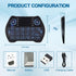 EASYTONE Mini Wireless Backlit Keyboard Touchpad Mouse Combo with Rechargeable Battery for Android TV, Smart TV, PC