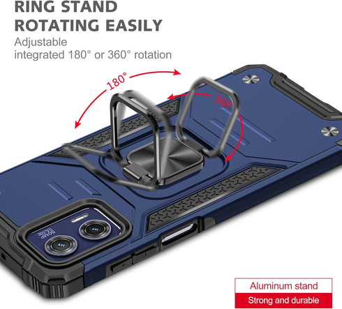 Asuwish Motorola Moto G73 5G Phone Case with Tempered Glass Screen Protector, Slim Hybrid Protective Cover with