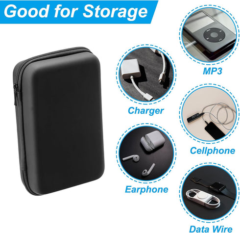 PATIKIL Electronic Organizer Case, Waterproof Rectangle Travel Carrying Case with Zipper for Digital Devices - Black