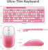 ASLDPUO 5.0+3.0+2.4GHz) Bluetooth Keyboard and Mouse Wireless, Multi-Device Rechargeable Keyboard and Mouse Combo