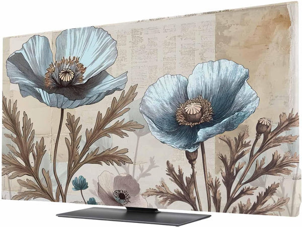 Yukro Blue Broccoli Indoor TV Dust Cover, Rustic Farmhouse Floral Retro Brown Plant