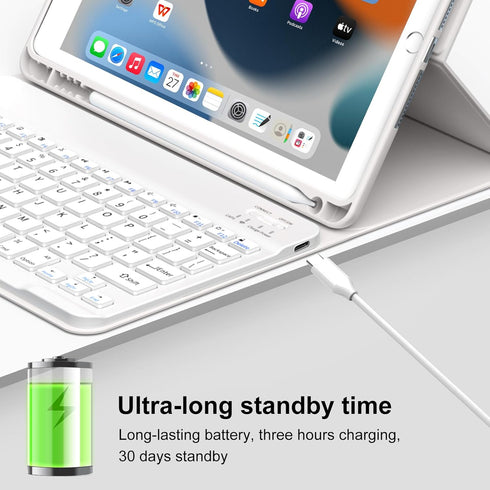 GKABXY 10.2 inch 2021/2020/2019, 9th/8th/7th Case with Keyboard for iPad iPad Generation Detachable Bluetooth Keyboard