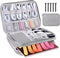 Electronics Organizer Travel Case, Cord Cable Charger Bag, Double Layers Tech Pouch with 5 Cable Ties, Grey