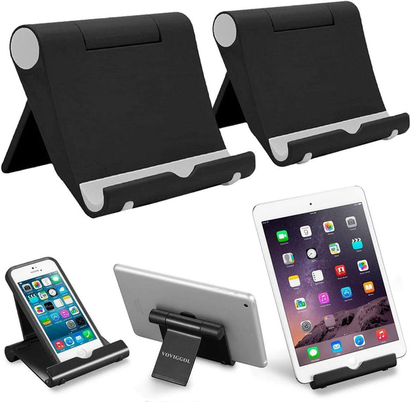 2 Pack Cell Phone Stand for Desk, Foldable Mobile Holder Compatible with iPhone, iPad, Samsung