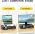 Monitor Stand Riser for Desk, 2-IN-1 Foldable Laptop Stand, Desktop Organizers and Accessories for Laptop, Black