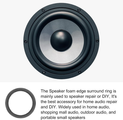 Speaker Foam Edge Surround Rings, Rubber Perforated Subwoofer Rings Replacement Parts for Repair or DIY Decoration - 15