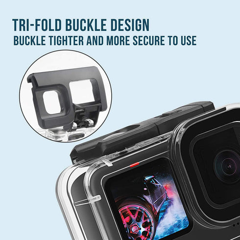 SHOOT 60M/196FT Waterproof Case Kit for Gopro Hero 12/11/10/9 Black, Diving Protective Housing Shell with Screen