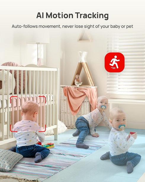 Aurumbach 5G/2.4G 2K+2K 2-Way 355 Dual Lens Security Indoor Camera WiFi, Pet Smart Camera with Pan Tilt for Home, Baby