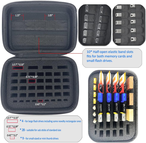 JBOS USB Flash Drive Case, Memory Card Case SD SDXC SDHC Holder Organizer for Sandisk/Samsung/SamData/Inland/PNY/Netac