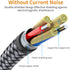 MCSPER 2 Pack 6.6ft/2M 90 3.5mm 1/8 Aux Cable, TRS Auxiliary Cables Degree Right Nylon Braided AUX Cord for Car