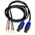 CESS-276-6f Braided-Type Pin Banana Plug to Speakon Speaker Cable, Secure Contact with Spring Clips, Super Soft Silicone 12 Gauge Wires (6 Feet)