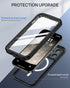 Lanhiem Magnetic Case for iPhone 15 Pro Max, IP68 Waterproof Dustproof Full Body Heavy Duty Cover with Built-in Screen