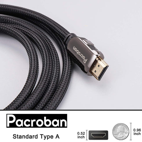 6ft 2.1 48Gbps 4K 120Hz 8K 60Hz, Pacroban eARC/ARC HDMI Cable TV to Soundbar (HDMI Port Required on Both Devices) Ultra
