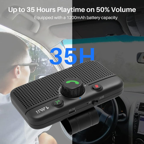 1Mii Bluetooth 5.3 Car Speaker, Handsfree Speakerphone with Motion Auto On for Android and iOS Devices