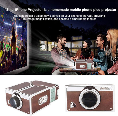 Yoidesu Home Projector Mini Projector DIY Smartphone Projector 2.0 & Entertainment Device, Portable Smart Projector for