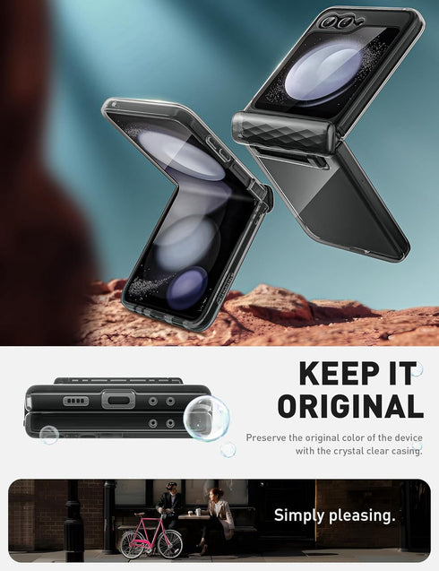 i-Blason Cosmo Case for Samsung Galaxy Z Flip 6 - Built-in Front Screen Protector, Hinge Protection, Slim Clear