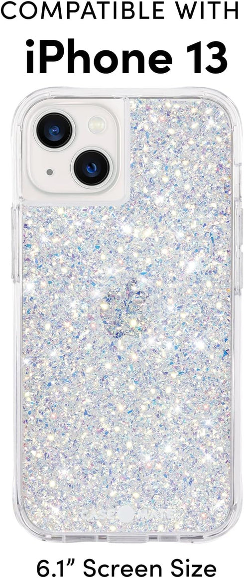 Case-Mate Twinkle Stardust iPhone 13 Case for Women - Luxury Glitter, 10ft Drop Protection, Wireless Charging, Shock