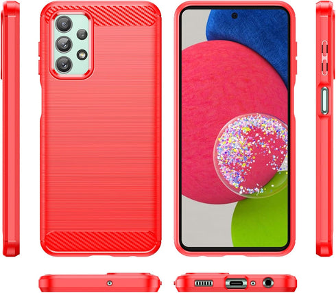 M MAIKZI Cellular Phone Case for Samsung Galaxy A23, Red Brushed TPU, with HD Screen Protector