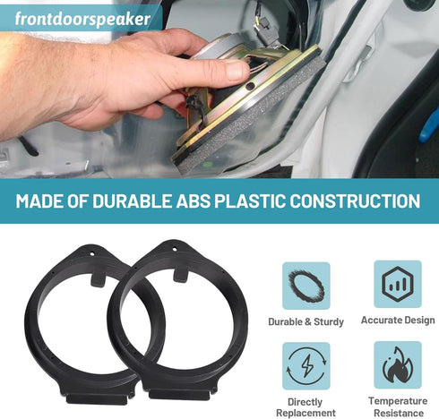 6.5 inch Speaker Adapter Bracket W/Speaker Wire Harness Select for GM GMC Chevy Buick Cadillac 1993-2007 6.5” Aftermarket Front Rear Door Speaker Spacer Ring Wiring Harness