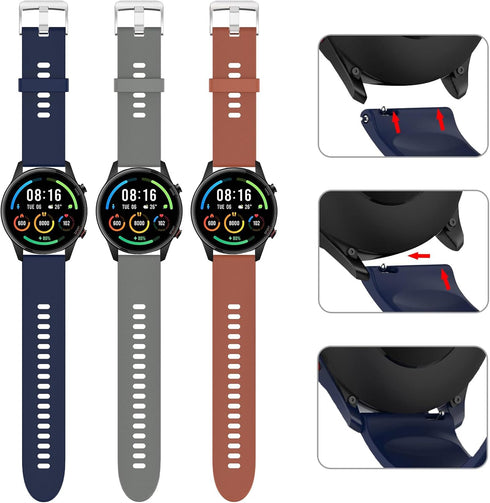 Bands for Xiaomi Mi Smartwatch, 10 Pack Soft Silicone Strap Replacement Wristbands for Men Women