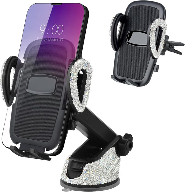 eing Car Phone Mount Holder for Dashboard Air Vent Windshield, Compatible with iPhone 12/11/11 Pro/8 Plus and Samsung
