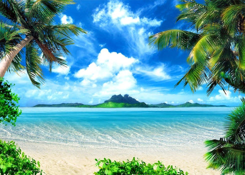 Art Studio Beach Photography Backdrops, Ocean Photo Booth Wedding Party Decoration Background Studio Props Vinyl 7x5ft