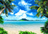 Art Studio Beach Photography Backdrops, Ocean Photo Booth Wedding Party Decoration Background Studio Props Vinyl 7x5ft