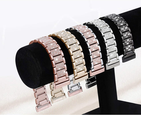 Bling Bands for Fitbit Sense 2/Sense/Versa 4/Versa 3 - Women Replacement Wristbands, Dressy Luxurious Bracelet for