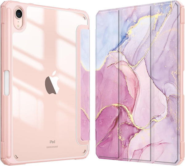 Fintie Hybrid Slim Case for iPad Mini 7, 2024 / iPad Mini 6, 8.3 Inch, Built-in Pencil Holder, Shockproof Cover Marble