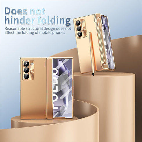Gadget-Park 6, 4-in-1 6 5G Case for Samsung Galaxy Z Fold Magnetic Hinge Protection Case with Lens Protection, S Pen