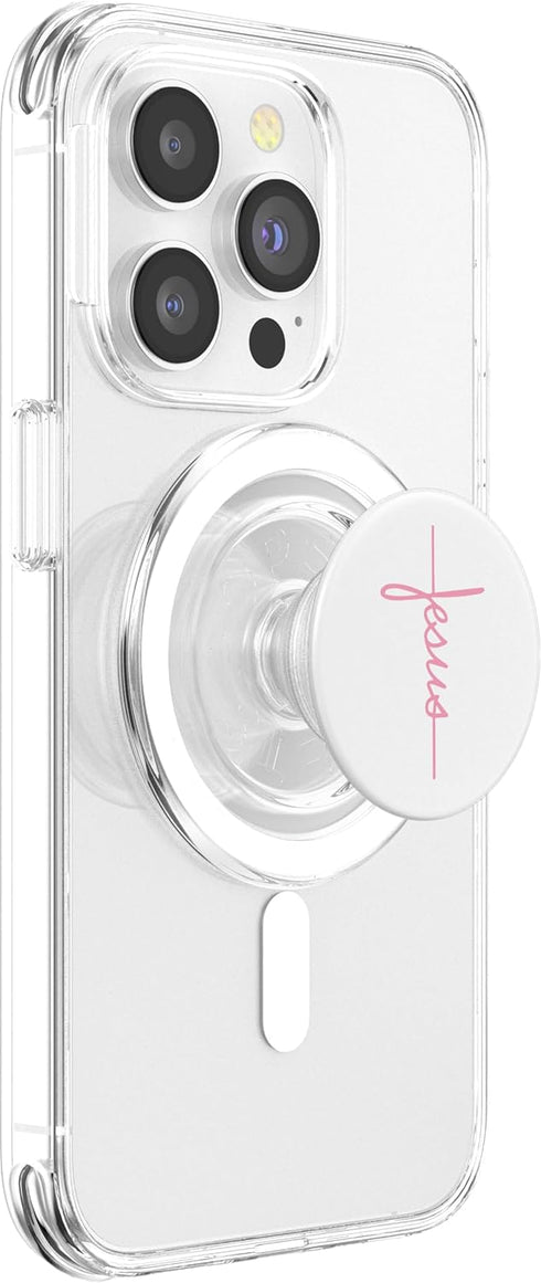 Jesus Cross Christian PopSockets Lovely Gift Idea for Women in Pink, PopGrip for MagSafe