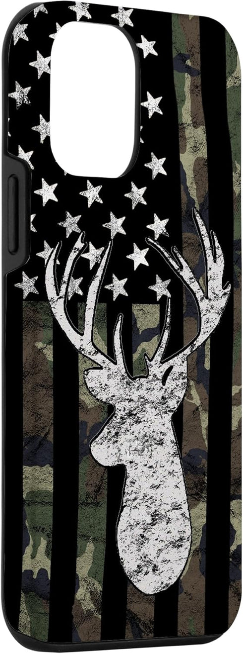 American Flag Whitetail Buck Camouflage Deer Hunting Case for iPhone 12 mini